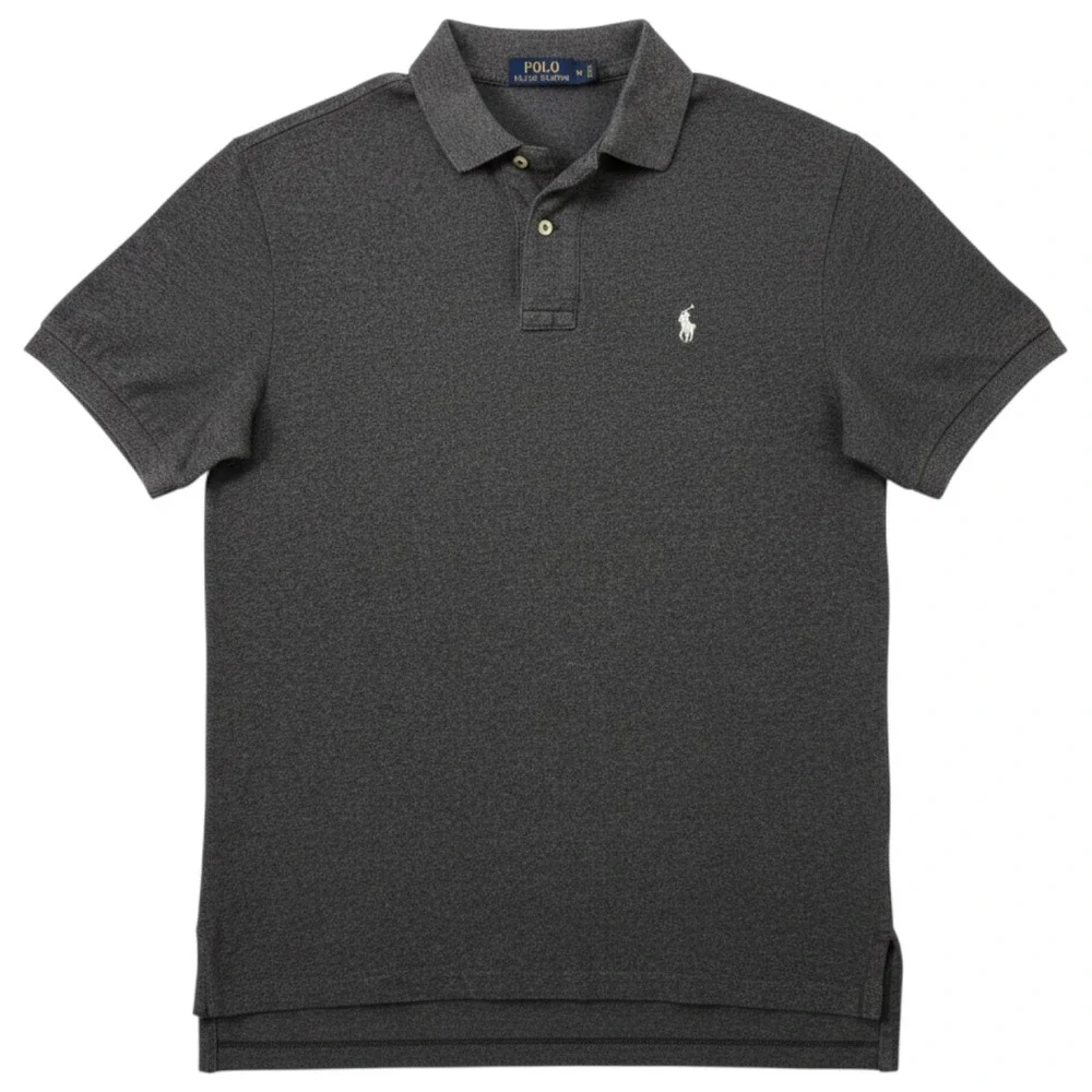 Polo Ralph Lauren Polo Shirt Mens Medium Dark Gray Pique Knit Preppy Pony Golf